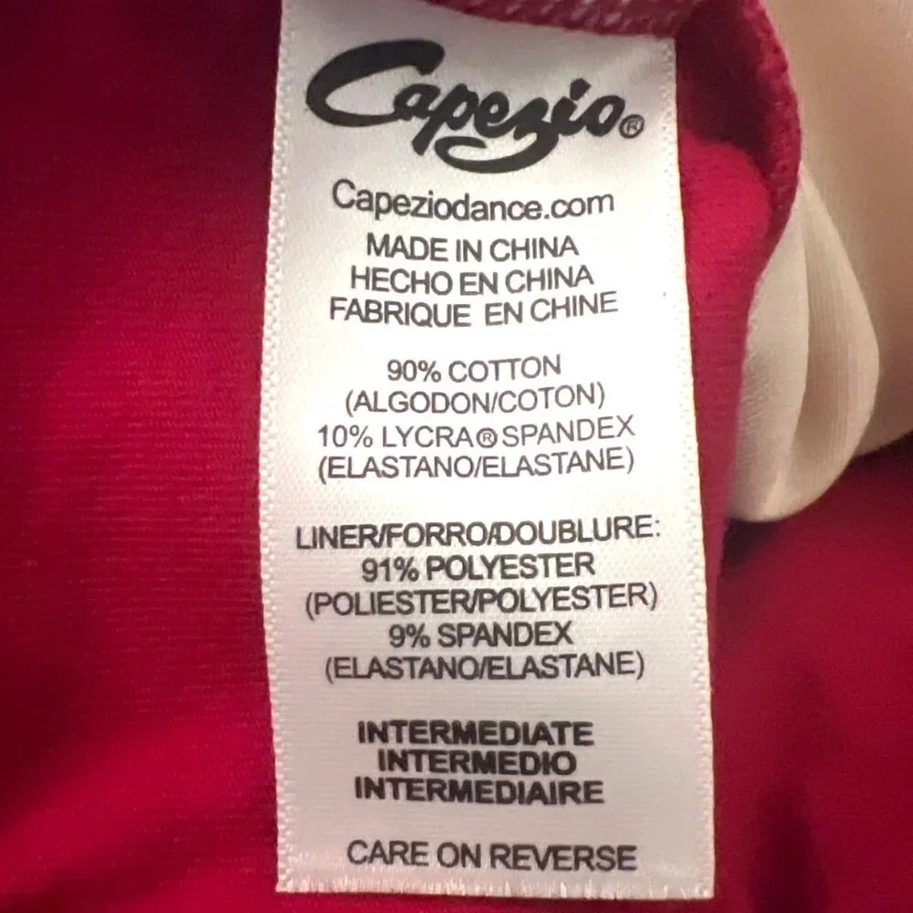 Capezio Childs I 6X-7 Tank Leotard Red Garnet Scoop Neck Dance Lined Cotton Blen